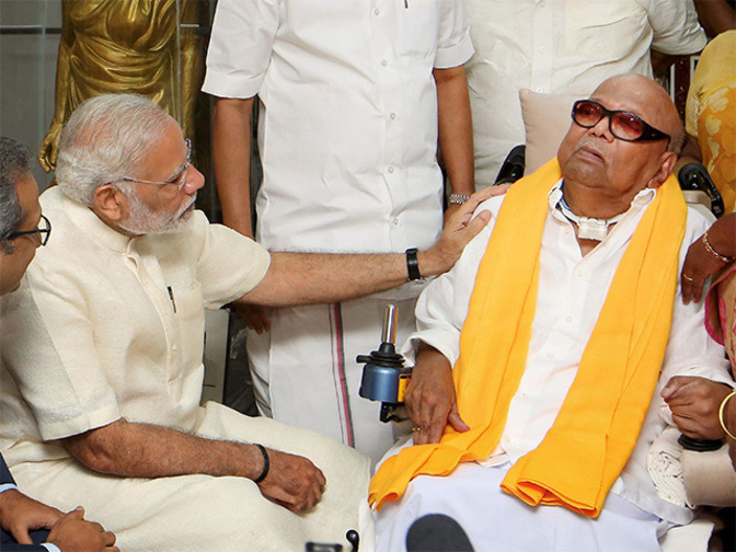 political-corridors-buzz-as-pm-narendra-modi-meets-dmk-president-m-karunanidhi